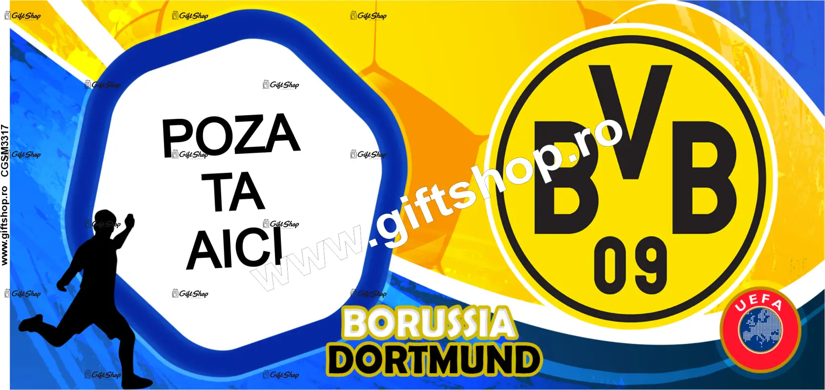 Borussia dortmund bvb, cana personalizata cu poza, model 3317